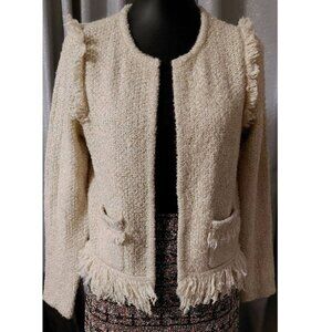 Lilly Pulitzer Cardigan Womens Size Medium Sweater Tweed Gold Wool Blend